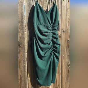 Honey and Rosie Emerald Gathered Mini Dress